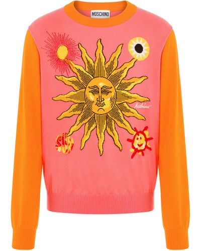 Moschino Pull En Coton Sun Smiley® - Rose