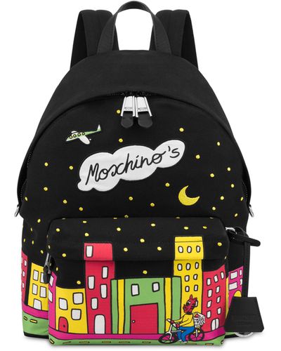 Moschino Comics Canvas Backpack - Black