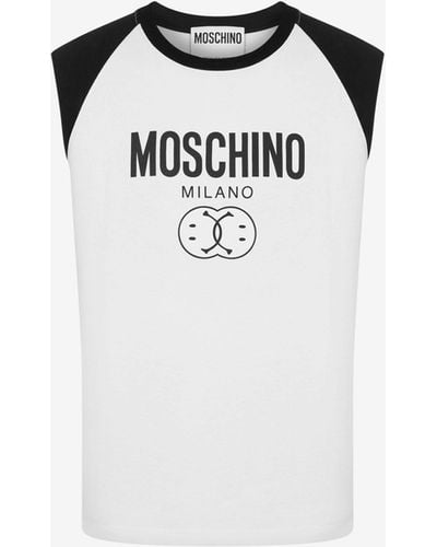 Moschino T-shirt Senza Maniche Double Smiley® - Bianco