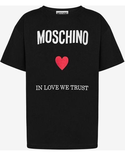 Moschino In Love We Trust Organic Jersey T-shirt - Black