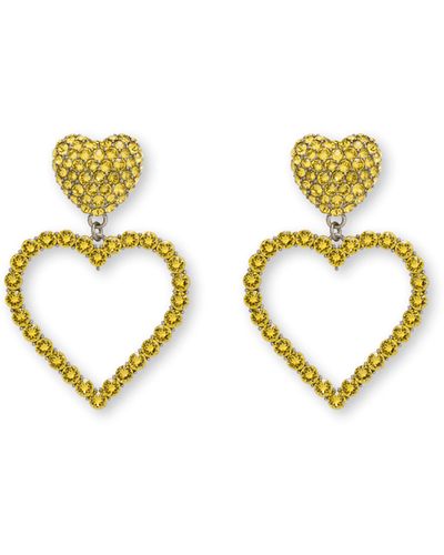Moschino Shiny Hearts Earrings - Yellow