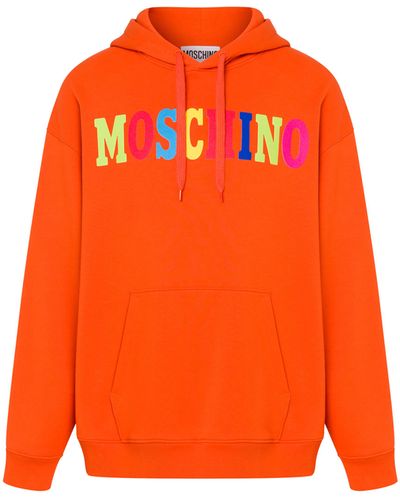 Moschino Sweat À Capuche Logo Multicolore - Orange