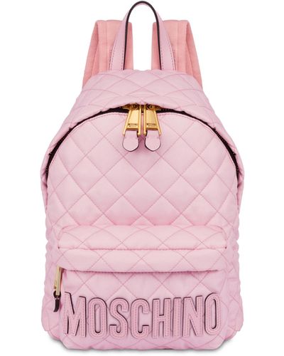 Moschino Quilted Nylon Backpack - Pink