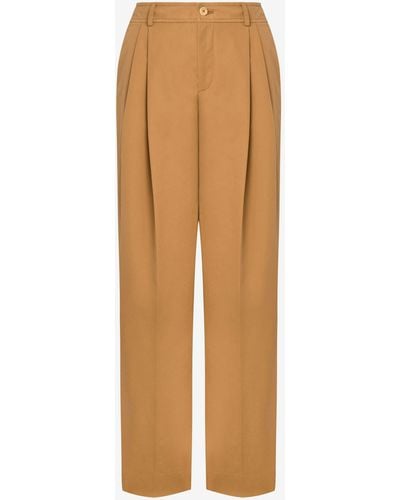 Moschino Pants With Pleats - Natural