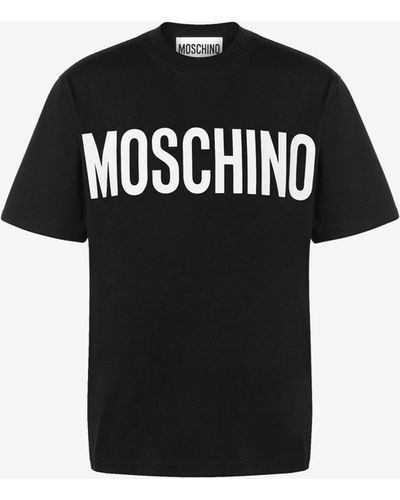 Moschino T-shirt Aus Stretch-jersey Mit Logo - Schwarz