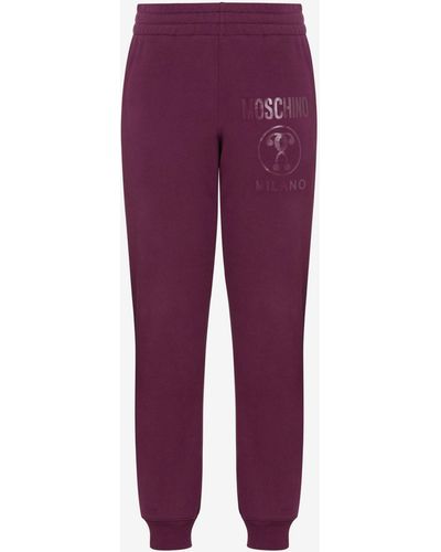 Moschino Double Question Mark Fleece Sweatpants - Purple