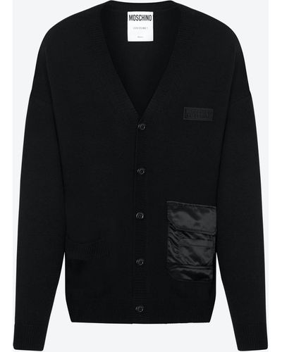 Moschino Multipocket Details Wool Cardigan - Black
