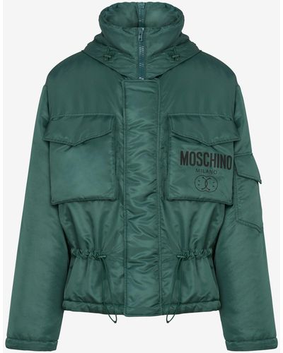 Moschino Double Smiley® Technical Nylon Down Jacket - Green