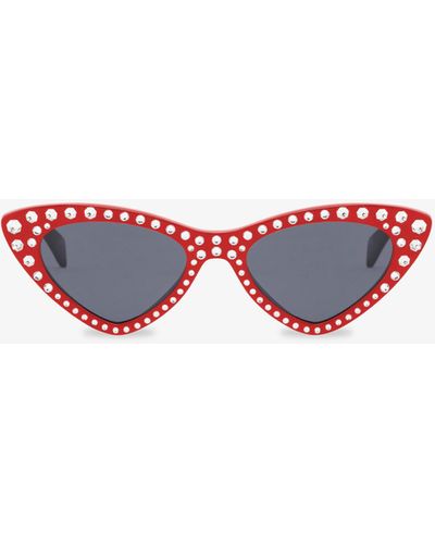Moschino Cat Eye Sunglasses With Rhinestones - White