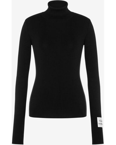 Moschino Pull À Col Montant Patch Turtleneck - Noir