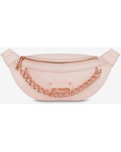 Moschino Heart Chain Belt Bag - Pink