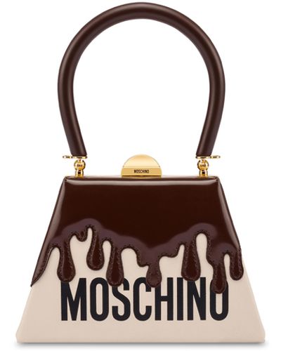 Moschino Melted Chocolate Trapeze Bag - White