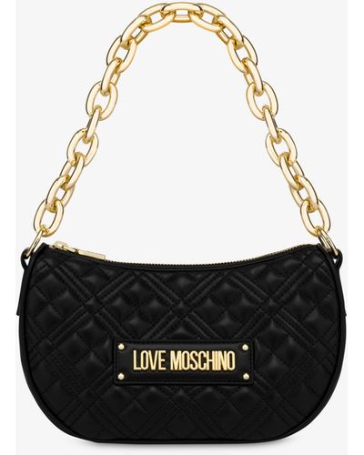 Moschino Shiny Quilted Hobo Bag - White