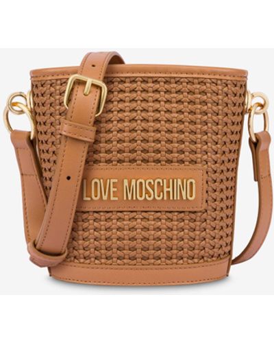 Moschino Sweet Rattan Small Bucket Bag - Multicolour