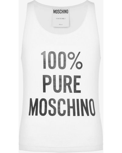 Moschino Débardeur En Coton Stretch 100 % Pure - Blanc