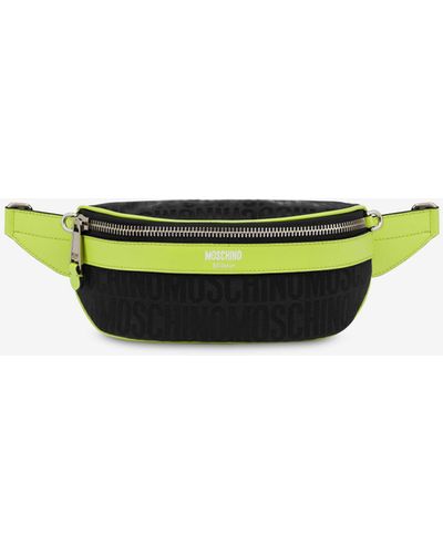 Moschino Allover Logo Nylon Belt Bag - Green