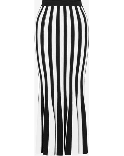 Moschino Archive Stripes Stretch Viscose Skirt - Black