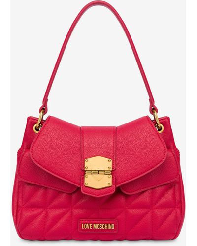 Moschino Click Heart Hobo Bag - Red