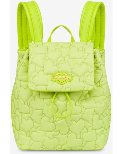 Moschino Puffy Heart Quilted Backpack - Green