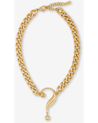 Moschino House Symbols !? Chain Necklace - Metallic