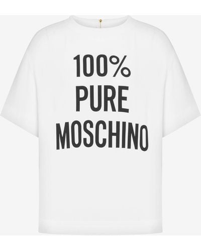Moschino 100% Pure Print Envers Satin T-shirt - White