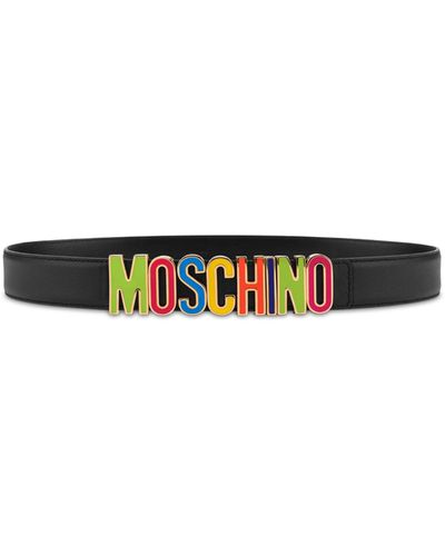 Moschino Multicolor Logo Belt - Black