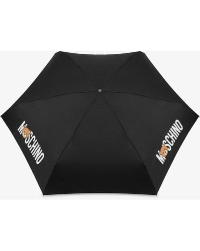 Moschino Parapluie Super Mini Teddy Logo - Noir