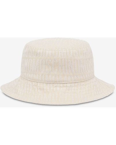 Moschino Allover Logo Bucket Hat - Natural