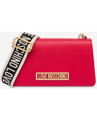 Love Moschino Webbing Strap Shoulder Bag - Red