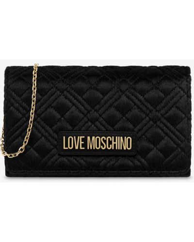 Moschino Shiny Quilted Smart Clutch - Black