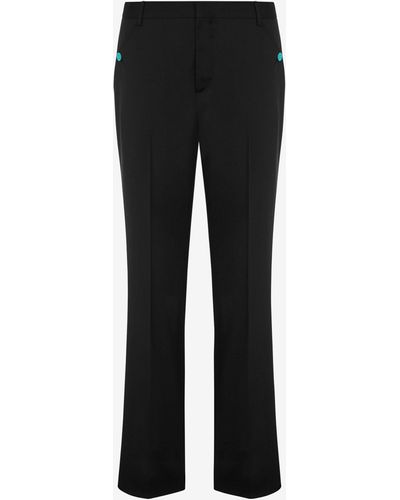 Moschino Pantalone In Panno Painted Details - Nero
