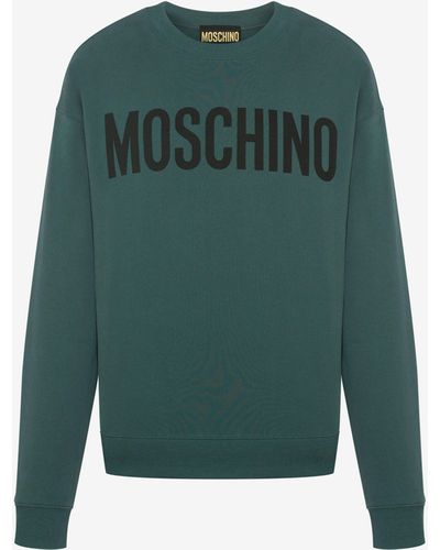 Moschino Felpa In Cotone Organico Con Logo - Verde