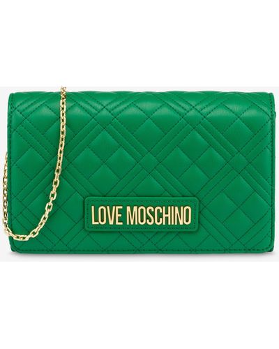 Moschino Clutch Shiny Quilted - Verde