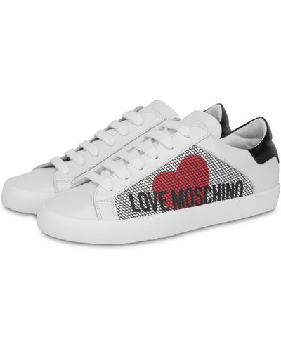 Moschino Sneakers En Cuir Nappa Free Love - Blanc