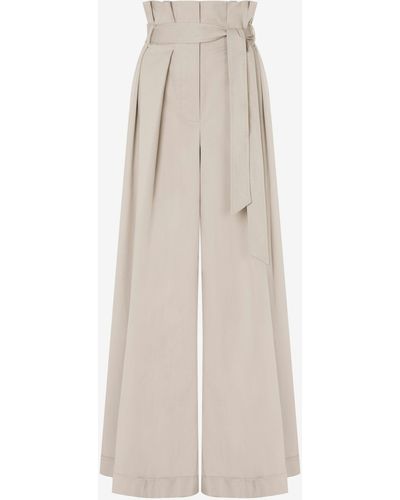 Moschino Cotton Canvas Oversized Pants - Natural