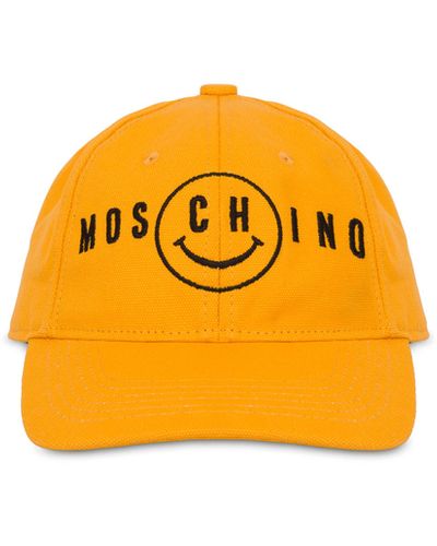 Moschino Cappello In Canvas Smiley® Embroidery - Arancione
