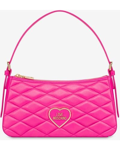 Moschino Small Quilted Hobo Bag - Pink