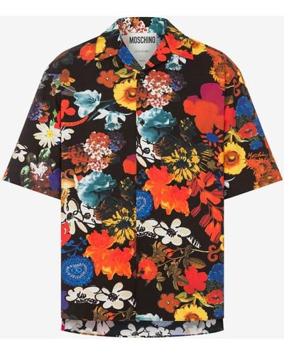 Moschino Allover Flowers Short-sleeved Shirt - Red