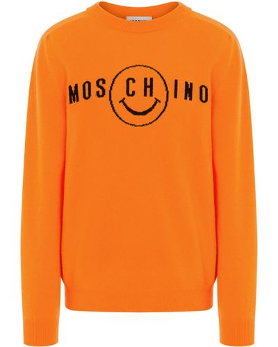 Moschino Pull En Laine Et Cachemire Smiley® - Orange