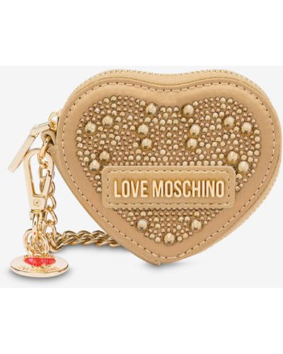 Moschino Love Gift Capsule Clutch With Rhinestones in Red