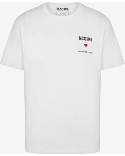 Moschino In Love We Trust Organic Jersey T-shirt - White