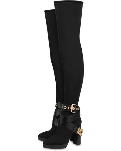Moschino Belt Over-the-knee Boots - Black