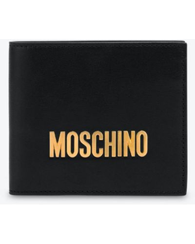 Moschino Portafoglio Flap Metallic Logo - Bianco
