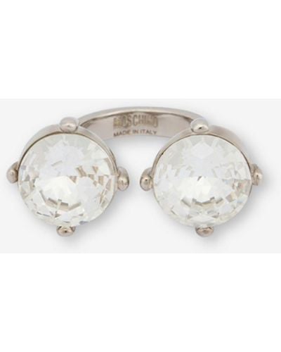 Moschino Ring With Jewel Stones - White