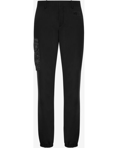 Moschino Multipocket Details Wool Cloth Pants - Black