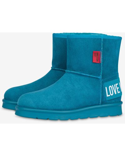 Moschino Winter Shoes Aus Velours - Blau