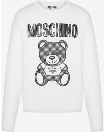 Moschino Teddy Mesh Organic Cotton Sweatshirt - White