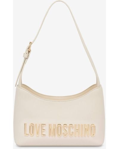 Moschino Maxi Lettering Hobo Bag - White
