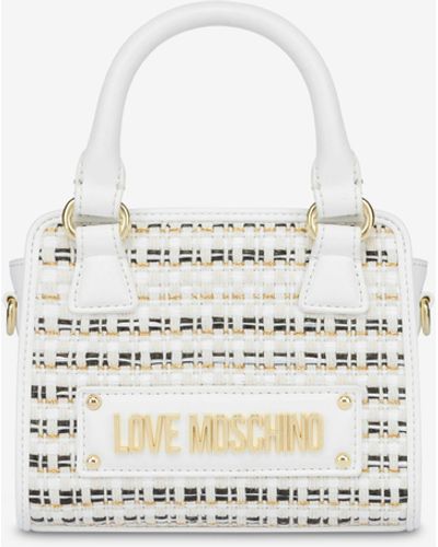 Moschino Raffia Mini Handbag - White