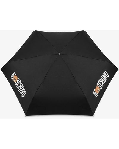 Moschino Ultra-mini Teddy Logo Umbrella - Black